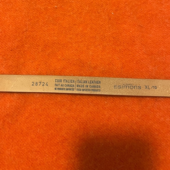 Brown Italian leather thin embossed belt made in Canada NWT - Picture 6 of 6